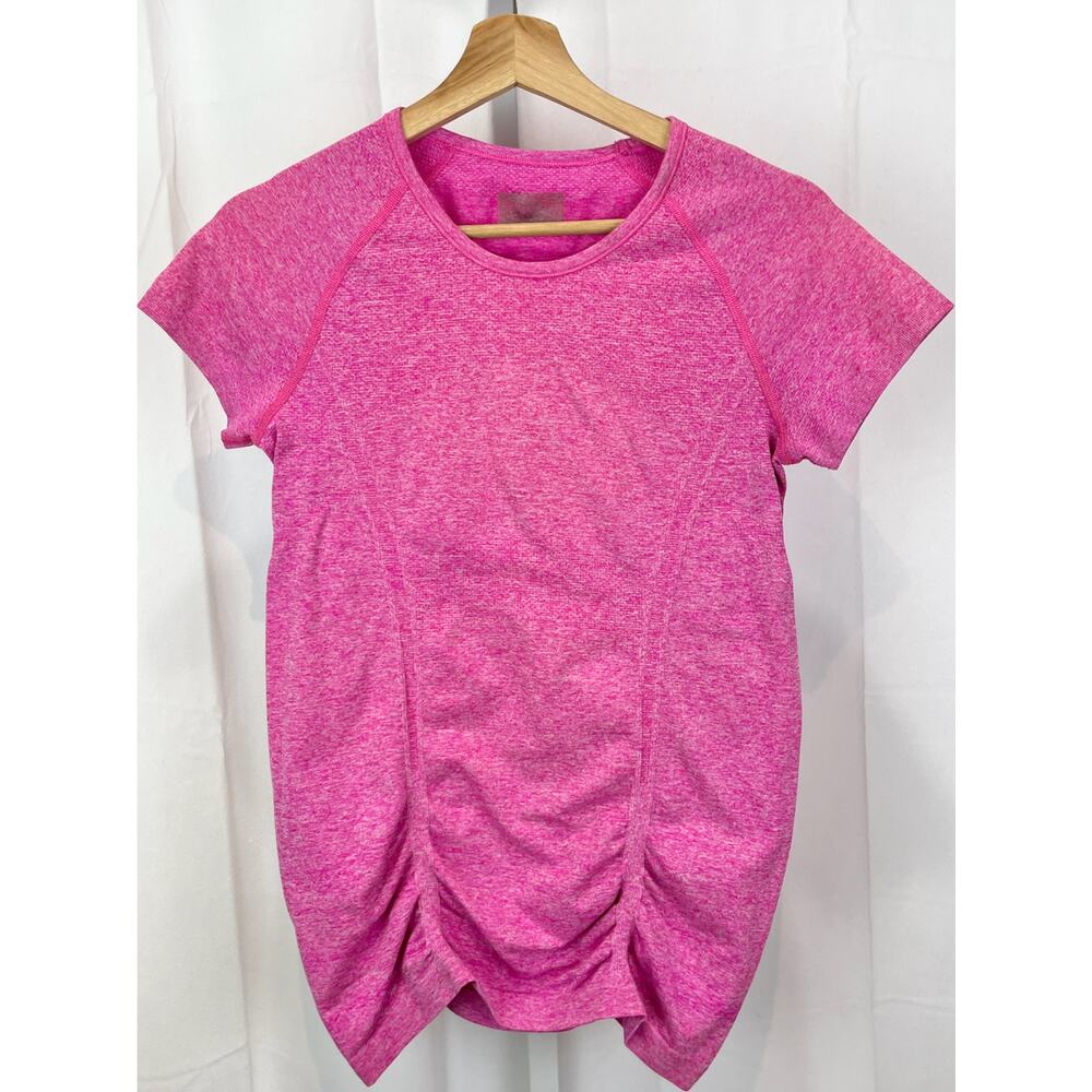 ATHLETA Estimated S / M Fastest Track Short Sleeve Tee Top Shirt Stretch Pink